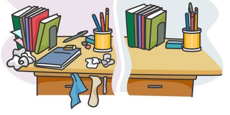 Wel of niet opgeruimd bureau